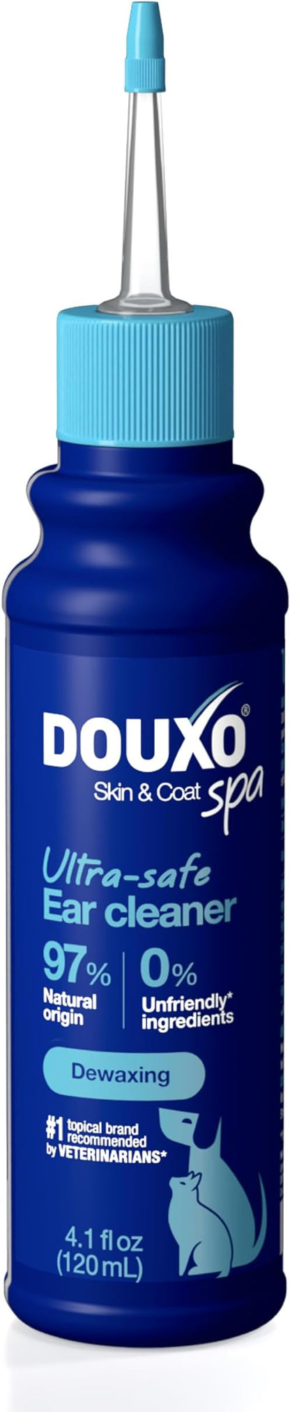 DOUXO® Skin &amp; Coat SPA - Ultra-Safe Dewaxing Ear Cleaner for Dogs and Cats, 4.1 fl oz, Safely Cleans and Dewaxes The Ear, Skin-Friendly Formula