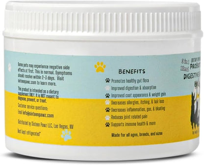 Probiotics, Prebiotics, &amp; Digestive Enzymes for Dogs| Limited Ingredients| Digestive Support |Allergy Relief |Immune Support| Reduces Inflammation| Diarrhea &amp; Gas Relief (150g), White