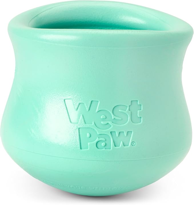 WEST PAW Zogoflex Limited Edition Toppl Treat Dispensing Dog Toy Puzzle – Interactive Chew Toys for Dogs – Dog Toy for Moderate Chewers, Fetch, Catch – Holds Kibble, Treats, X-Large 4.75", Mint