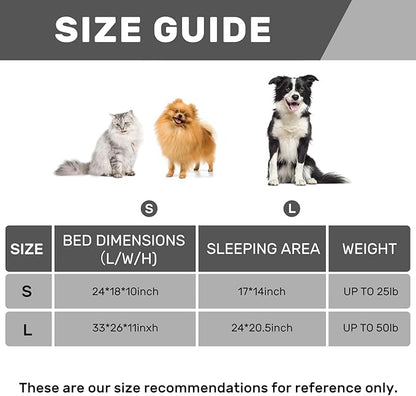 Hollypet Fluffy Plush Dog Cat Pet Couch Soft Calming Sofa Bed for Medium Small Cats and Dogs, Gray