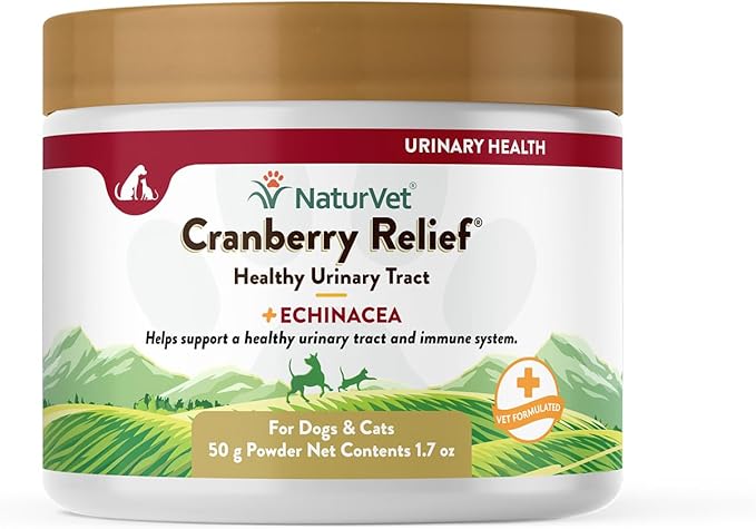 NaturVet – Cranberry Relief Plus Echinacea | Helps Support a Healthy Urinary Tract &amp; Immune System (50g Powder)