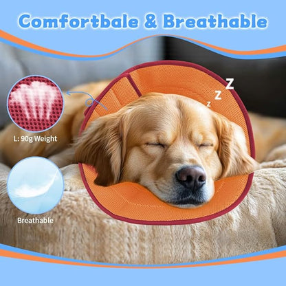 Soft Dog Cone Recovery Collars &amp; Cones After Surgery for Medium Large Dogs, Comfy Ecollars to Stop Licking, Adjustable, Dog Ecollars for Recovery Plastic: Superior Support Fabric: Soft Comfort, XL