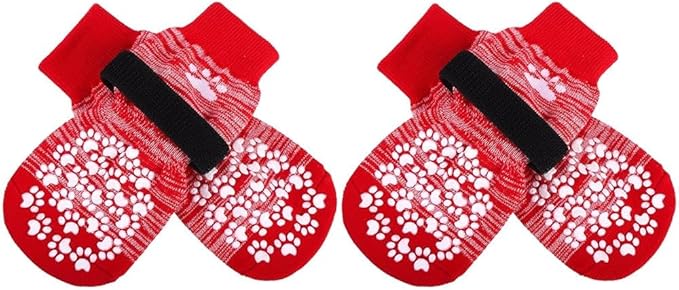 EXPAWLORER Anti Slip Dog Socks to Prevent Licking Paws, Dog Shoes for Hot Pavement, Dog Booties for Small Medium Large Senior Dogs, Traction Control Boots &amp; Paw Protectors for Hardwood Floors