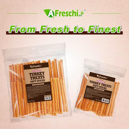 Afreschi Soft Turkey Stick Dog Treats – 16oz, USA-Sourced Trukey, All-Natural, Hypoallergenic, High-Protein, Low-Fat, Healthy &amp; Easily Digestible, Puppy &amp; Training Snack
