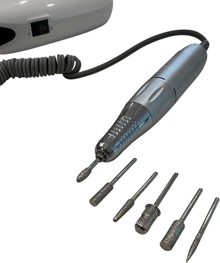 Warren London MaxPro 35K Dog Nail Grinder – 35,000 RPM Pro-Grade E-File w/ 6 Diamond &amp; Sanding Bits, Quiet Low-Vibration Motor, Reversible Rotation, Corded/Cordless USB Fast-Charge