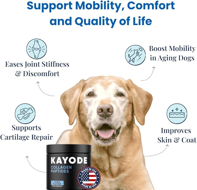 Collagen Puptides - Collagen for Dogs | Premium Dog Joint Supplement | 2X The Amount As Liquid Droppers | Great for Senior &amp; Adult Dogs. Includes Omega 3.