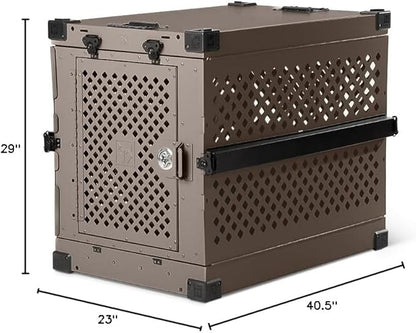 Impact Collapsible Dog Crate - Foldable Hard Crate for Large Dogs - Heavy Duty Travel Kennel with Powder-Coated Aluminum - Quick Setup for Indoor &amp; Outdoor (Gray, 40" (40.5" L x 23" W x 29" H))