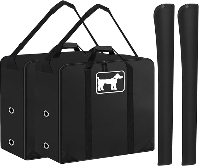 SIRUITON 2Pack Dog Playpen Storage Bag, Fits 24" H 8 Panels and 9 Stakes，Suitable for Foldable Exercise Pet Playpen, Dog Fence Travel Bag, with Reinforcing Plate &amp; Shoulder