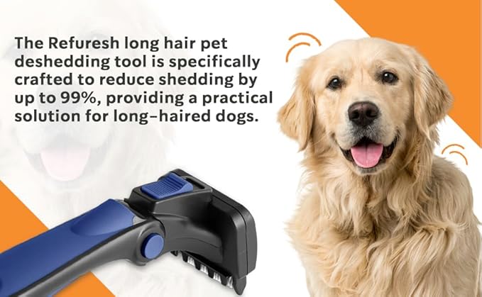Deshedding Dog Brush for Long Hair (Small,Red) – Gentle Deshedding tool for Dogs &amp; Cats – Reduces shedding, without damaging topcoat. Removes Loose Fur &amp; Dead Undercoat.