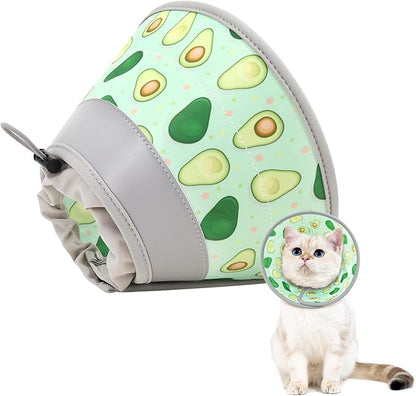 Cat Cone Collar Soft to Stop Licking, Adjustable, Foldable Lightweight Kitten Cones After Surgery Recovery for Cats &amp; Kittens, Cat Cone Alternative (Light Green, S)