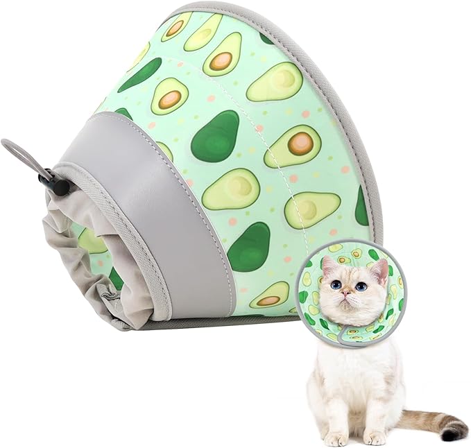 Cat Cone Collar Soft to Stop Licking, Adjustable, Foldable Lightweight Kitten Cones After Surgery Recovery for Cats &amp; Kittens, Cat Cone Alternative (Light Green, M)