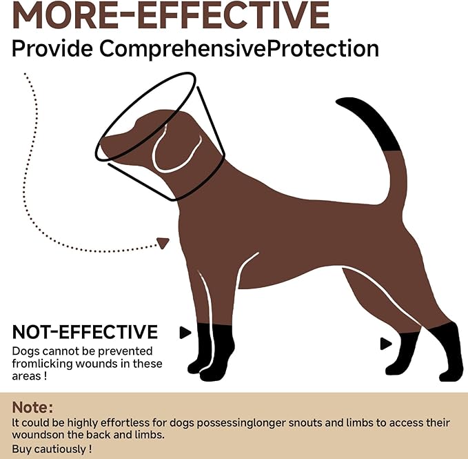 Dog Cone Collar M, Soft Cones for Large Medium Small Dogs,Adjustable Dog Cone Alternative to Stop Licking, Comfy Elizabethan Collar for After Surgery Wound Healing &amp; Hot Spots Brown