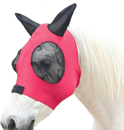 Horse Fly Mask, Fly Masks for Horses with Ears, Super Comfort &amp; Stretchy Fitting Equine Fly Mask Red Cob