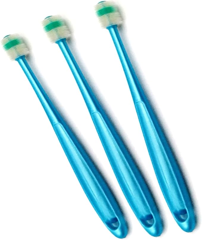 H&amp;H Pets 360-Degree Bristle Toothbrush for Dogs and Cats - Super Soft Nylon bristles Tooth Brush, Puppy Supplies, Dog Brush Set, Pet Supplies Dog Grooming Kit Eco-Friendly (3-Count Pack)