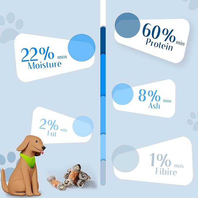 ASMPET Dog Treats Chews, Chicken Wrapped Cod Skin Knotted Bones Rawhide-Free &amp; Grain-Free for Small Medium Large Breeds