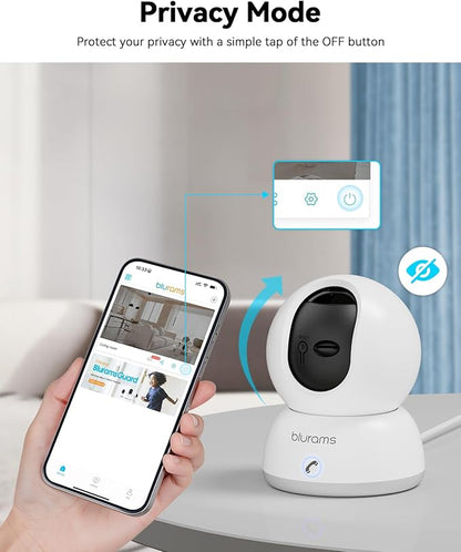 blurams Pet Camera 4K, 8MP Indoor Cameras for Home Security with One-Touch Call, Color Night Vision, Motion Tracking, 5GHz/2.4GHz Wi-Fi, Cloud &amp; SD Card Storage, Wi-Fi 6