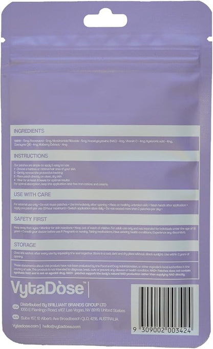 NAD+ Boost Patches | Anti-Aging and Wellness Support | 5x Stronger Formula | NMNH, Resveratrol, Hyaluronic Acid, Vitamin C, &amp; Coq10 l Premium 8-Hour Time-Release Patch for Enhanced Absorption