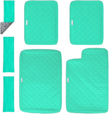 Paw Inspired Fitted Fleece Liners for Ferret Nation, Critter Nation Cage for Ferrets, Rats, Chinchillas, Hedgehogs &amp; Other Small Animals (Green, Double Unit Set)