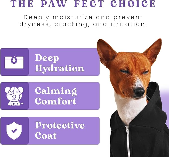Pet Lavender Balm for Dogs &amp; Cats Made in USA – Soothes Dry, Cracked Paws &amp; Noses – Natural Paw &amp; Nose Moisturizer with Healing Ingredients – Organic Dog Paw Pad Protector for Extreme Weather
