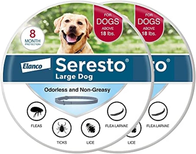 Seresto Large Dog Vet-Recommended Flea &amp; Tick Treatment &amp; Prevention Collar for Dogs Over 18 lbs. | 2-Pack