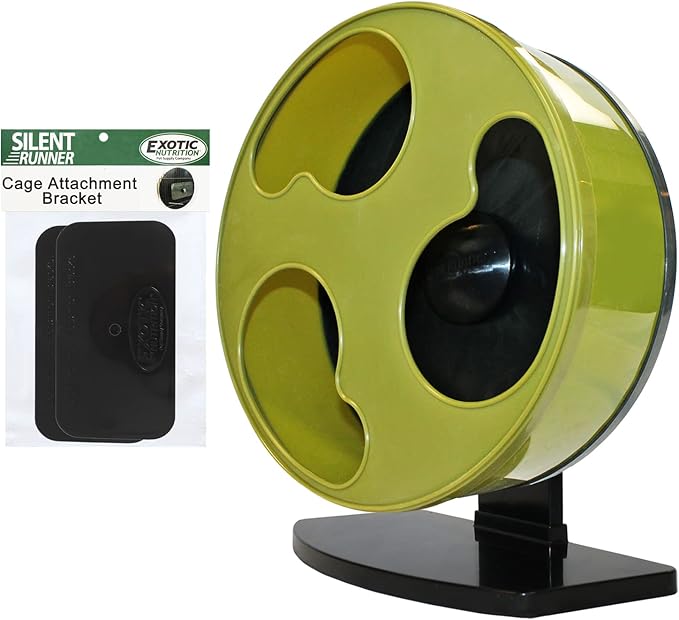 Silent Runner 12" Wide + Cage Attachment - Silent, Fast, Durable Exercise Wheel - Sugar Gliders, Degus, Rats, Hedgehogs, Prairie Dogs &amp; Small Pets