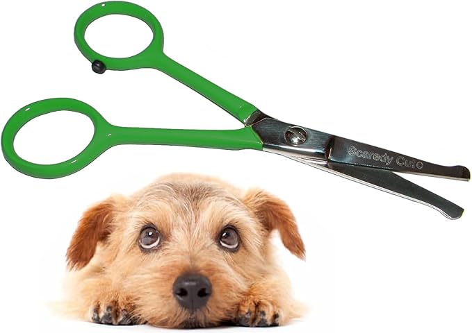 Tiny Trim 4.5" Ball-Tipped Scissor for Dog, Cat and all Pet Grooming - Ear, Nose, Face &amp; Paw - Scaredy Cut&