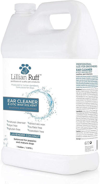 Lillian Ruff Ear Cleaner &amp; Otic Rinse for Sensitive Ears: Alcohol Free Dog Ear Wash with Alo+H6+F6:K28F6:N29