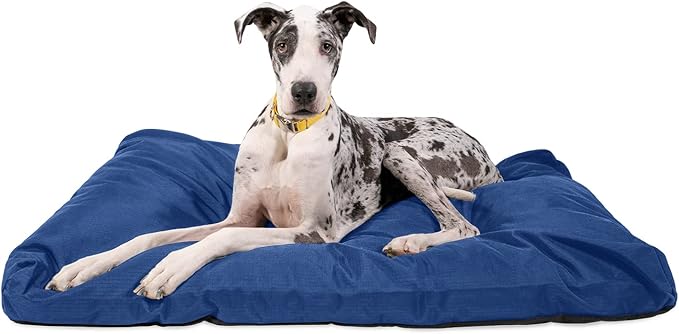 K9 Ballistics Tough Rectangle Pillow XXL Dog Bed - Removable Cover, Washable, Durable &amp; Water Resistant Dog Bed Made for XX-Large Big Dogs 68"x40" Blue Quarz