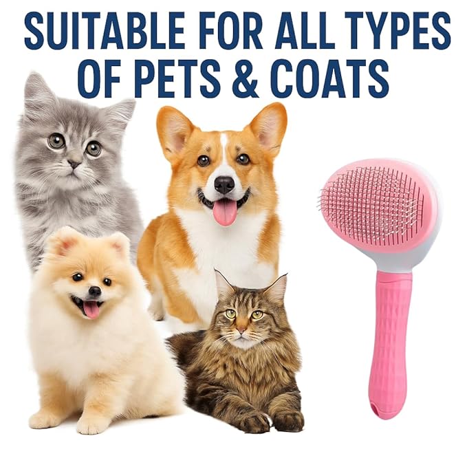 Namylya Cat Brush for Shedding &amp; Grooming – Slicker Brush for Dogs and Cats with Long Hair – Removes Tangles, Mats &amp; Loose Fur