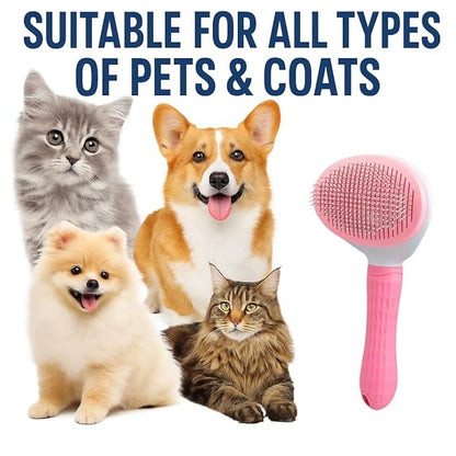 Namylya Cat Brush for Shedding &amp; Grooming – Slicker Brush for Dogs and Cats with Long Hair – Removes Tangles, Mats &amp; Loose Fur
