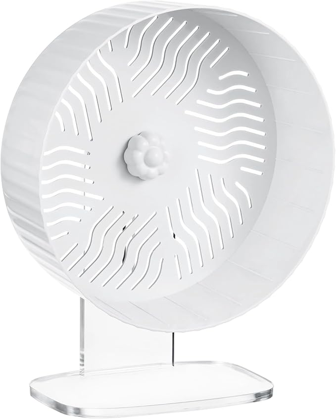 Silent Hamster Wheel, Hamster Exercise Wheel with Adjustable Acrylic Stand, Hamster Exercise Wheel for Gerbil, Syrian &amp; Dwarf, Chinchilla and More Small Animal Hamster Running Wheels (9.5 in)