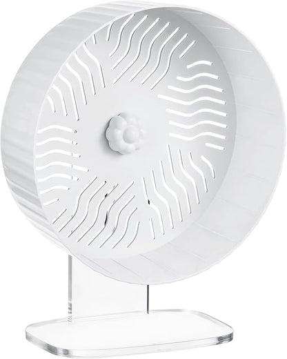 Silent Hamster Wheel, Hamster Exercise Wheel with Adjustable Acrylic Stand, Hamster Exercise Wheel for Gerbil, Syrian &amp; Dwarf, Chinchilla and More Small Animal Hamster Running Wheels (9.5 in)