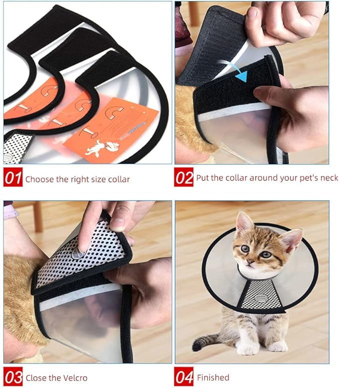 Plastic Pet Recovery Collars &amp; Cones for Dogs and Cats After Surgery Adjustable Dog Neck Cone Surgical Elizabeth E-Collar Prevent Biting and Stop Licking Wound (XL)