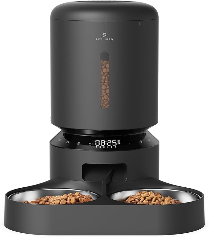 PETLIBRO Automatic Cat Feeder, Automatic Cat Food Dispenser with Freshness Preservation, Timed Cat Feeders with Low Food Sensor for Dry Food, Up to 6 Meals Per Day, Granary Pet Feeder for Cats/Dogs