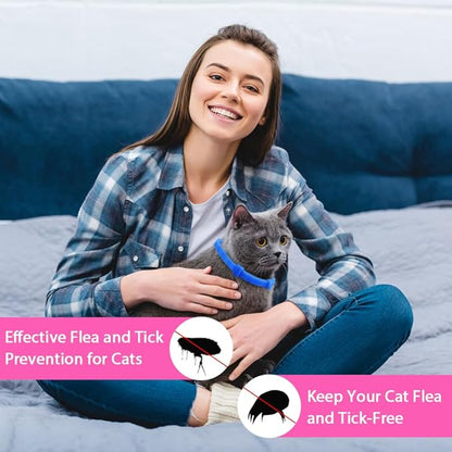 4 Pack Flea and Tick Collar for Cats, Natural Plant Oil Formula Cat Flea Collar Provides 32-Month Protection for Flea &amp; Tick Prevention, Waterproof &amp; Adjustable Cat Flea Treatment for Most Cats