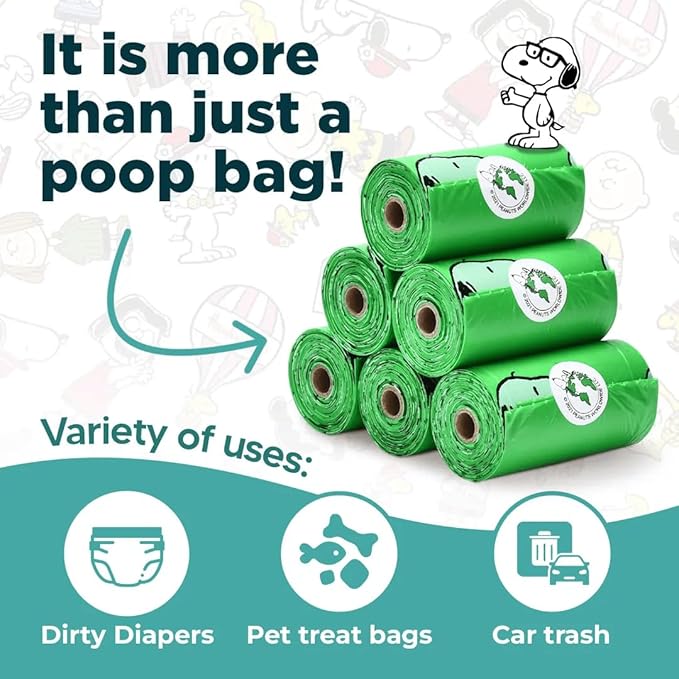 The Original Poop Bags® Peanuts Dog Waste Bags – 38% Plant Based, Leak-Proof &amp; Durable, Large Dog Poop Bags for Dispensers, Unscented (960 Count)