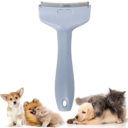 V-Tooth Deshedding Comb, Doggo Comfy Pet Comb Pro, Dog &amp; Cat Grooming Brush for Shedding, Tight V-Shaped Teeth Deshedding Tool (Blue S)