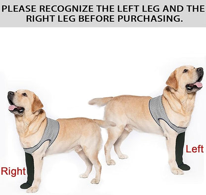 COODEO Dog Socks to Prevent Licking Paws, Healing Boots &amp; Paw Protectors with Non-Slip Bottoms for Wound Protection, Waterproof Sleeve Shoes for Licking（Grey，M_Right