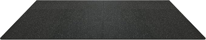 VEVOR 0.56Inch 48sq.ft 12 Tiles Gym Flooring for Home Gym, Rubber Top with High Density EVA Foam,25 x 25In Gym Floor Exercise Equipment Mats, Interlocking Gym Mats, Puzzle Workout Mats, Black &amp; Grey