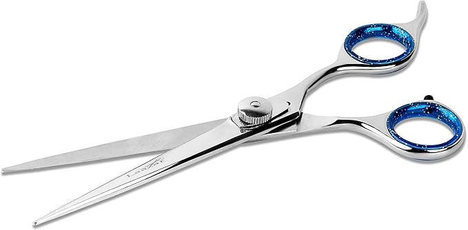 Laazar Pet Grooming Set - 7" Straight Pet Grooming Scissors &amp; 6.5" Pet Thinning Shears with 42 Teeth | Professional Dog Scissors Kit | Use as Cat and Dog Shears