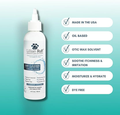 Lillian Ruff Starter Pack Gift Set for Dogs | Oatmeal Shampoo, Oatmeal Conditioner, Waterless Shampoo Citrus, Ear Cleaner &amp; Otic Wax Solvent, Breath Spray, Leash Clip Waste Bag Dispenser with 15 Bags