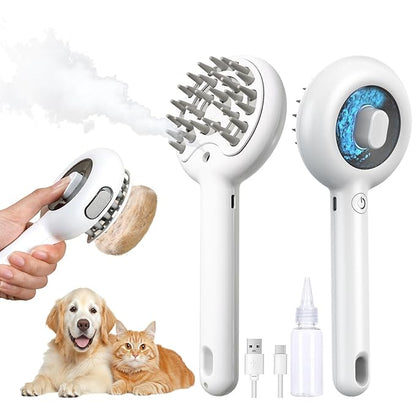 Cat Brushes for Indoor Cat, 6 in 1 Pet Steam Brush for Dog Cats Grooming Kit Supplies Hair Grooming for Long Short Hair Cats Dogs Massage &amp; 2 Water Spray Modes Shedding Brush