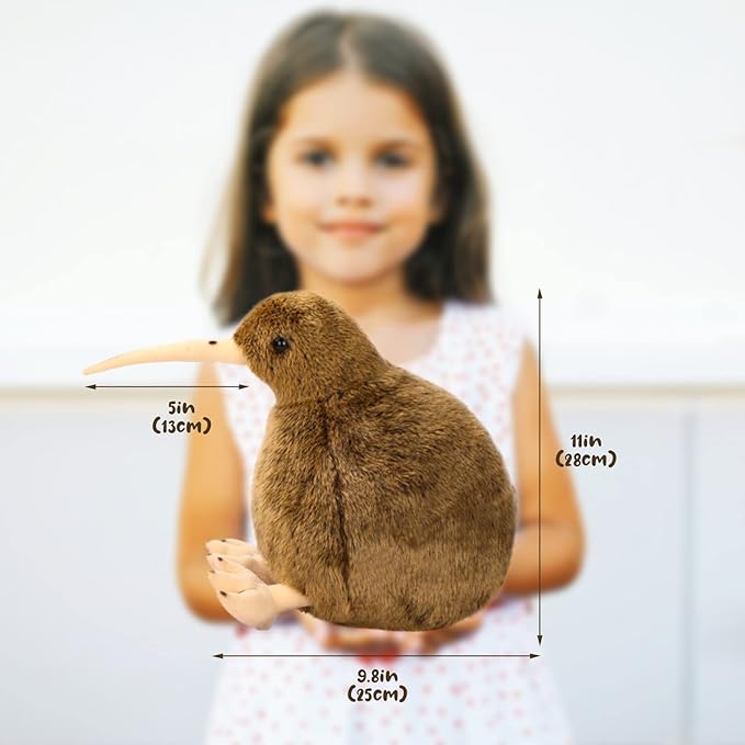 Kiwi Bird Plush Toy, Stuffed Animal Furry Kiwi Plushie Doll, Soft Fluffy Like Real Bird Hugging Toy - Present for Every Age &amp; Occasion