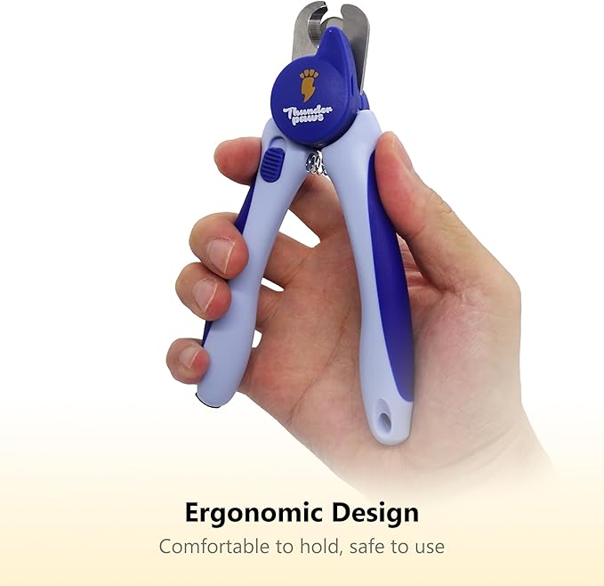 LED Dog Nail Clippers with Light, Trimmers with Protective Guard, Quick Sensor, Safety Lock and Nail File - Suitable for Large and Small Dogs &amp; Cats (Blue, LED)