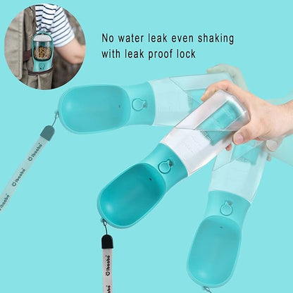 Dog Water Bottle with Food Container &amp; Poop Bag Holder, Travel Water Bowl, Portable Pet Dispenser, Dog Stuff Accessories Items, Puppy Essentials Necessities for Yorkie Chihuahua Walking Hiking