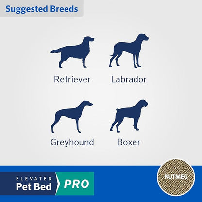 Coolaroo Pro Elevated Dog Bed - Low-Profile Access, Moisture-Resistant Cover, Breathable Fabric &amp; Tool-Free Setup, Nutmeg, Standard