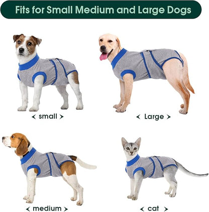 Kuoser Recovery Suit for Dogs Cats After Surgery, Professional Pet Recovery Shirt Dog Abdominal Wounds Bandages, Substitute E-Collar &amp; Cone,Prevent Licking Dog Onesies Pet Surgery Recovery Suit