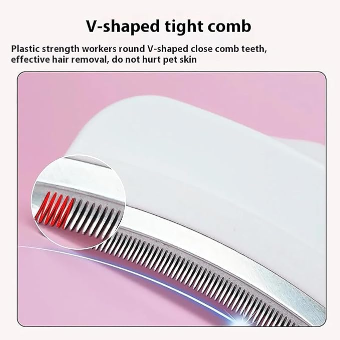 V-Tooth Deshedding Comb, Doggo Comfy Pet Comb Pro, Dog &amp; Cat Grooming Brush for Shedding, Tight V-Shaped Teeth Deshedding Tool (Blue S)