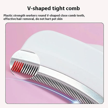 V-Tooth Deshedding Comb, Doggo Comfy Pet Comb Pro, Dog &amp; Cat Grooming Brush for Shedding, Tight V-Shaped Teeth Deshedding Tool (Blue S)