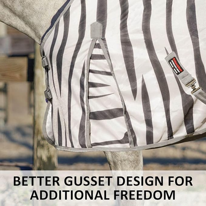 Schneiders Soft Interlock Mesh II Zebra Horse Fly Sheets | Striking Zebra Pattern for Fly Deterrence &amp; Superior UV Protection